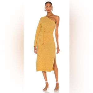 NANUSHKA Cedro Terry Knit One Off Shoulder Dress/cotton and alpaca